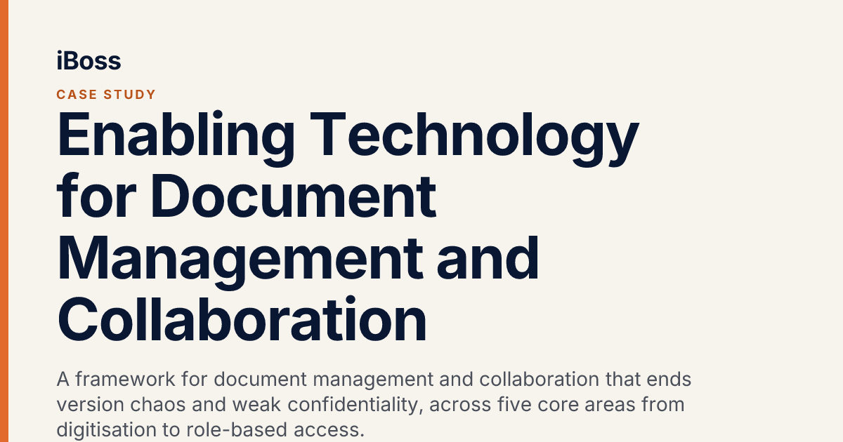 Enabling Technology for Document Management and Collaboration, iBoss ...